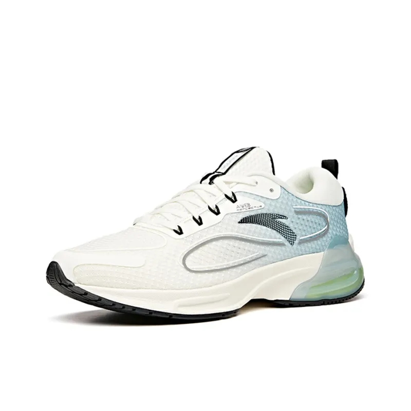 Anta Tron 1.0 Cushioning Anti-Slip Wear-Resistant Breathability Low-Top Running Shoes Men's White Blue-1