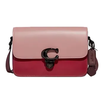 COACH Studio Leather Shoulder Bag, Crossbody Bag Women's Pink Multicolor