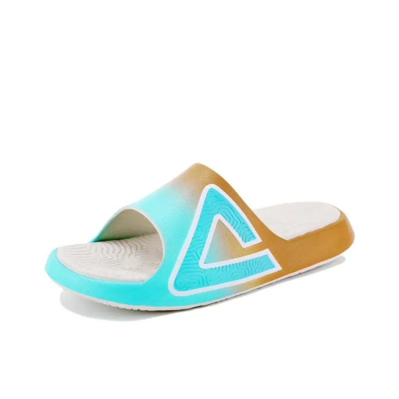 PEAK State Extremely Large Triangle 1.0 Plastic Sole Slide Slippers Men's Blue Yellow-2