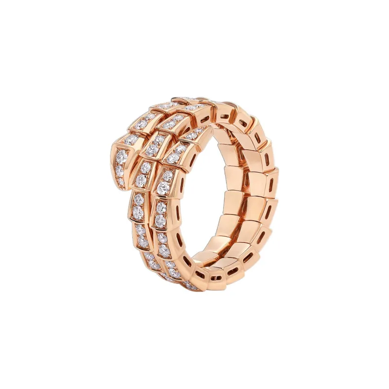 BVLGARI SERPENTI VIPER 18K Rose Gold Rings Women's-2