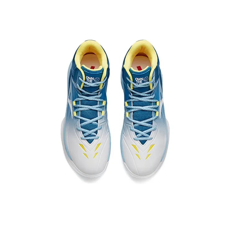 ANTA KT3 Basketball Shoes Men Mid Top Distant Mountain Blue/ANTA White/Jelly Yellow-3