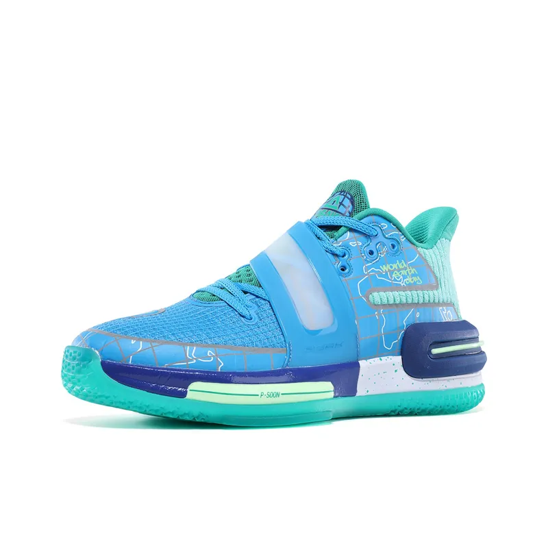 PEAK Flash 2 Generation Basketball Shoes Men Low Top Snow Crystal Blue/Bright Green-1