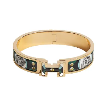 HERMES Clic Bangles Women's Coastal Lake Blue
