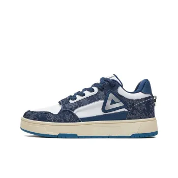 PEAK Taichi Art Report Anti Slip Wear Resistant Low Top Skateboard Shoes Unisex Blue White