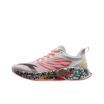 Anta MACH 3.0 Clutching At Buddha's Feet Cushioning, Wear Resistant Low Top Running Shoes Men's White Pink