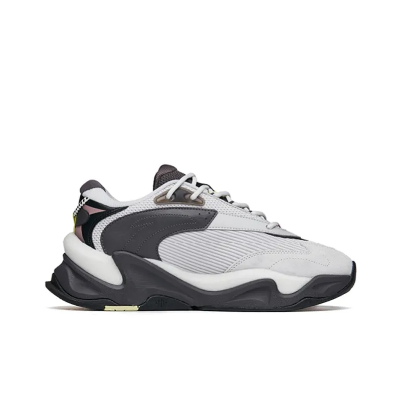 Anta Pulse Life Collection Cushioning, Slip Resistant, And Abrasion Resistant Low Top Chunky Sneakers Men's Gray-1