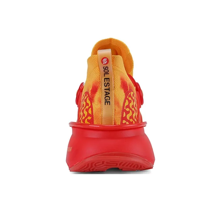 SoleStage PEAK Tai Ji2.0 Cushioned Slip-Resistant Abrasion-Resistant Low-Top Running Shoes Yellow Red-4