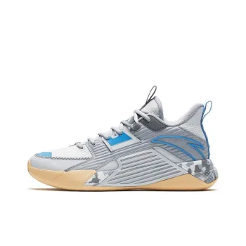 Anta Speedy 3 Abrasion Resistant Mid Top Basketball Shoes Men's Gray Blue