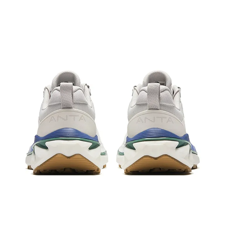 Anta Wild PRO Cushioning Slip Resistant Abrasion Resistant Breathable Low Top Trail Running Shoes Men's White Gray-2