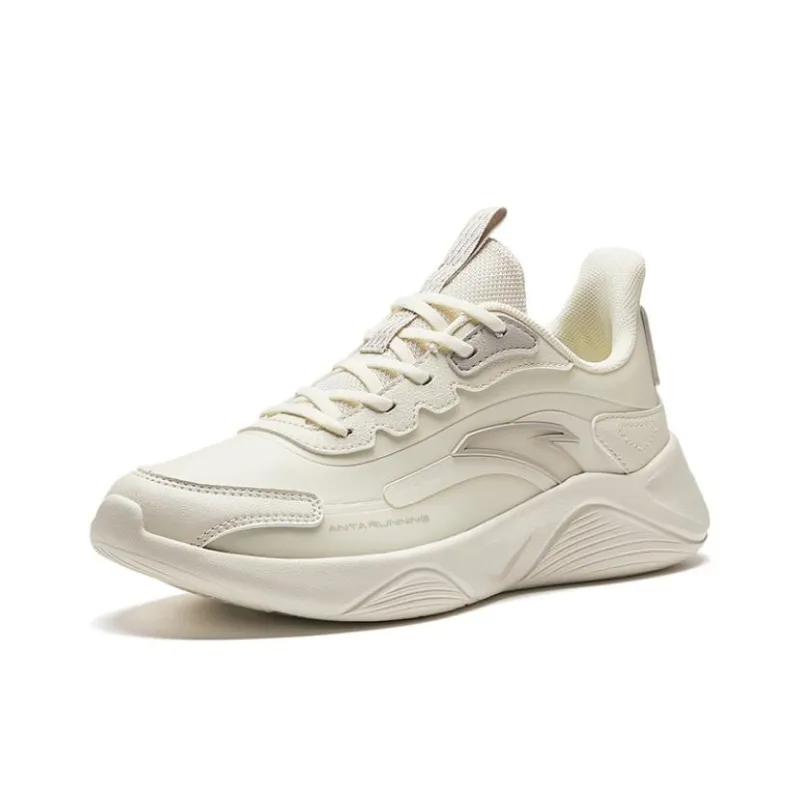 Anta Lingyun Anti Slip And Wear Resistant Lightweight Low Top Casual Running Shoes Women's White-1