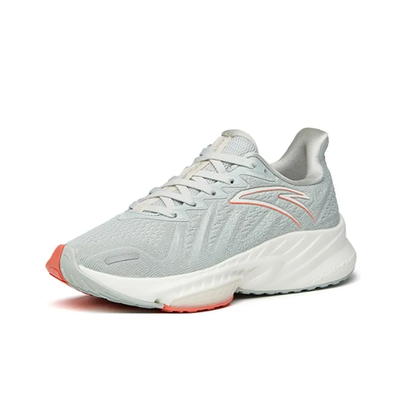 Anta Rocket 3.0 Cushioning Breathable Wear Resistant Slip Resistant Low Top Running Shoes Women's White Gray Green-2