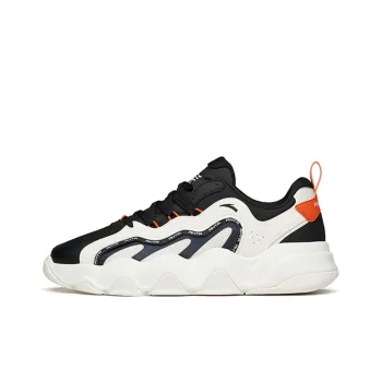 Anta Back Rise Slip Resistant Low Top Running Shoes Men's Black White