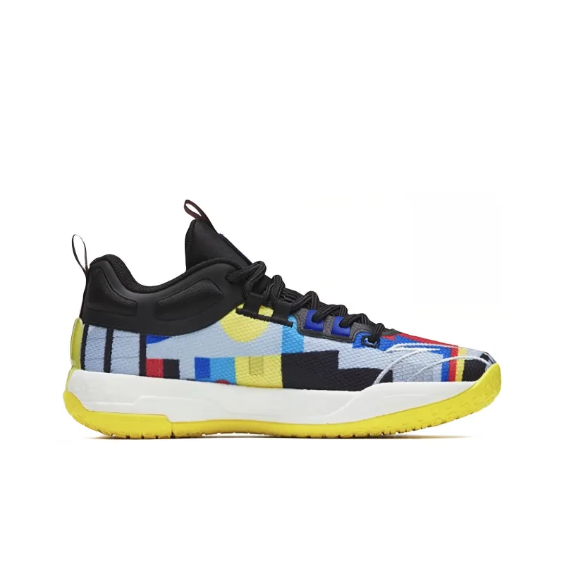 Anta Bastard Cushioning Anti Slip And Wear Resistant Low Top Basketball Shoes Men's Black Yellow-1