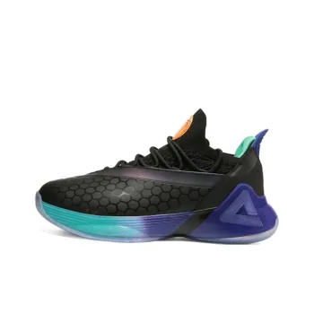 PEAK Parker Seven Cushioning Anti Slip And Wear Resistant Mid Top Taichi Performance Basketball Shoes Men's Black Green