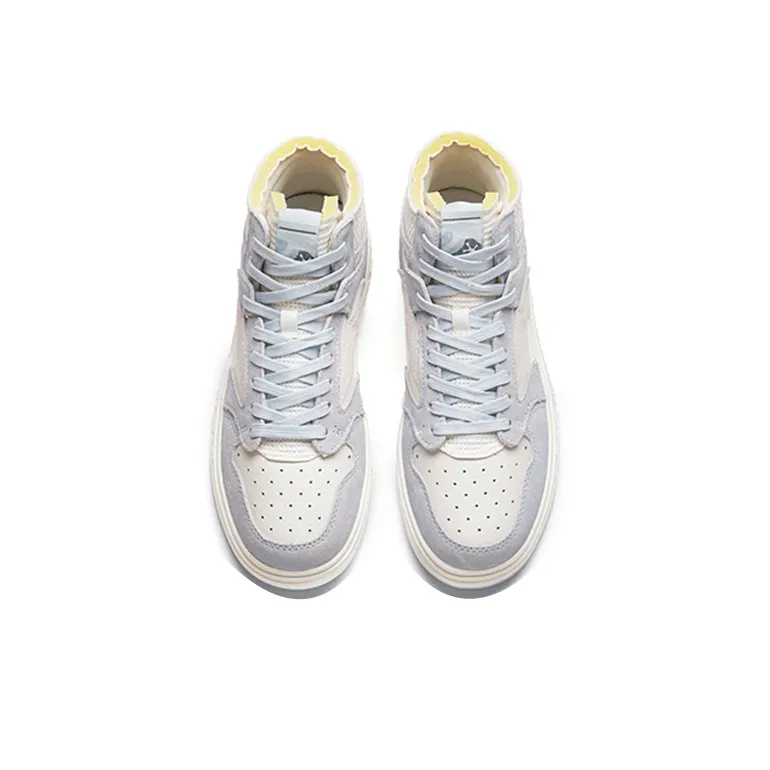 Anta Street Naughty Slip-Resistant Mid-Top Skateboard Shoes Women's White Blue-3
