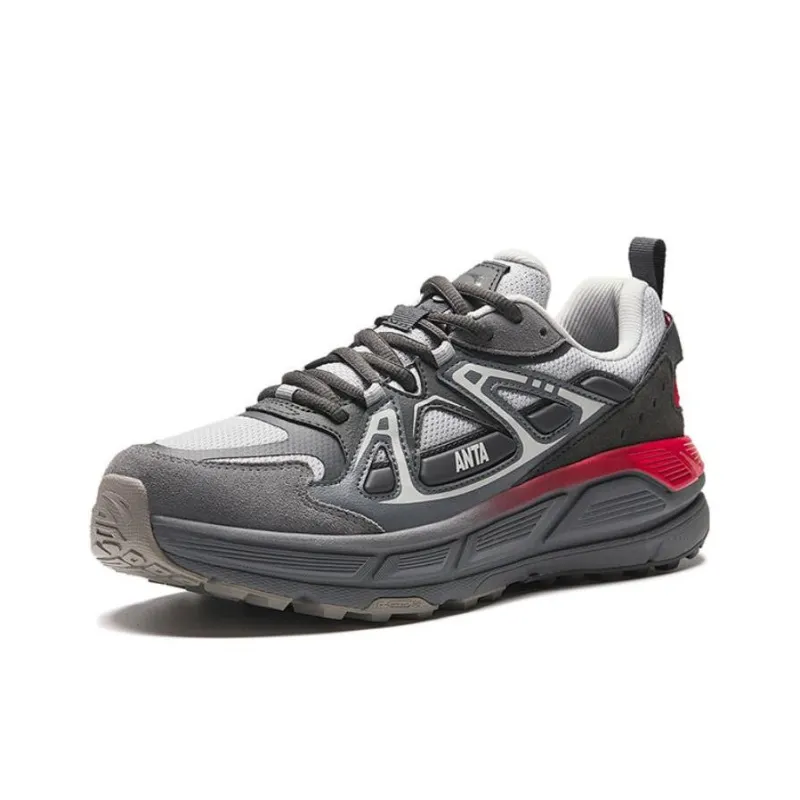 Anta Engine Cushioning Anti Slip And Wear Resistant Low Top Casual Shoes Men's Silver Gray-1