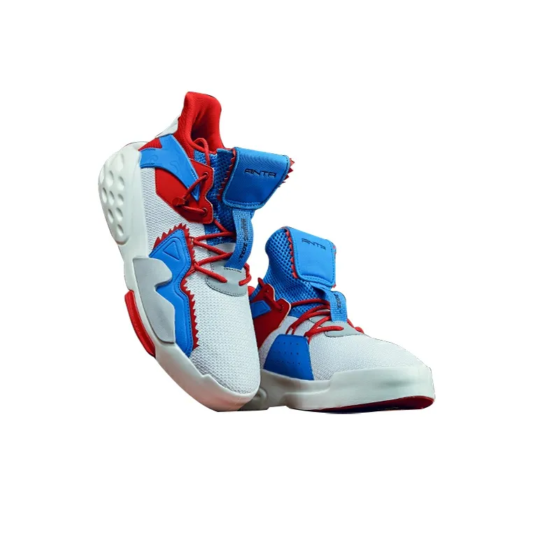 Anta Bastard Durable Breathable Full Coverage Lightweight Mid-Top Casual Shoes Men's Red Blue-4