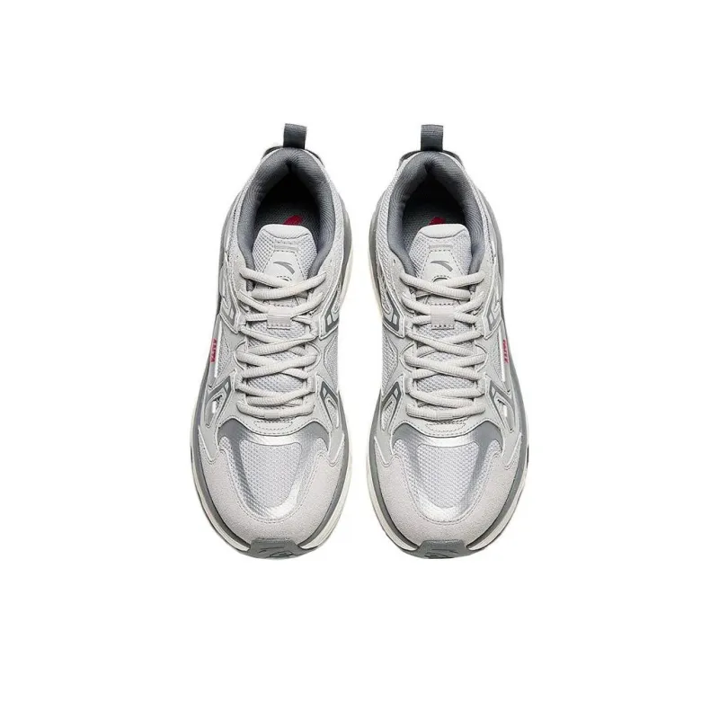 Anta Engine Shock Absorbers With Slip Resistant And Abrasion Resistant Properties Low Top Casual Shoes Men's Silver-2
