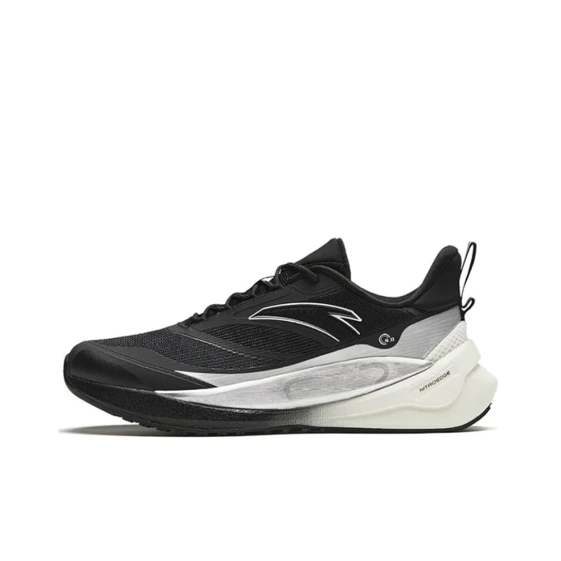 Anta C37 Series Cushioning, Wear Resistant Low Top Sprint Running Shoes Men's Black Silver-0
