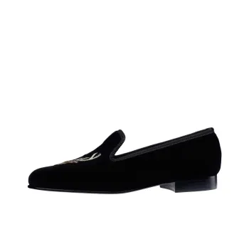 CROCKETT & JONES Stags Head Loafers Men's Black