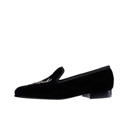 CROCKETT & JONES Stags Head Loafers Men's Black