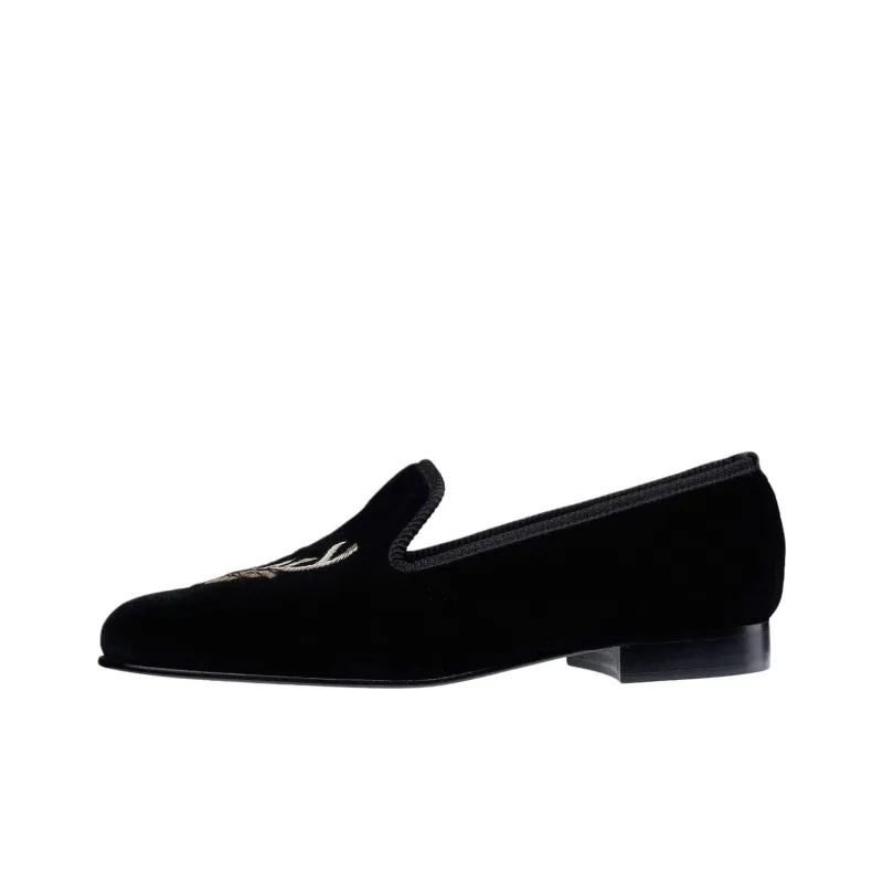 CROCKETT & JONES Stags Head Loafers Men's Black-0