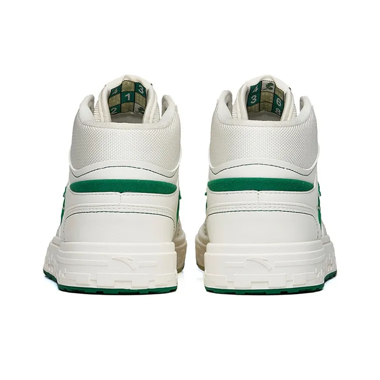 Anta Street Naughty High Top Skateboard Shoes Women's White Green-3