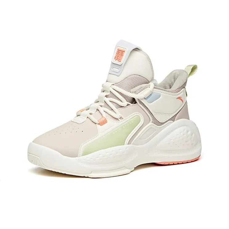 Anta Bastard High-Top Skateboard Shoes Women's Lotus Gray-2