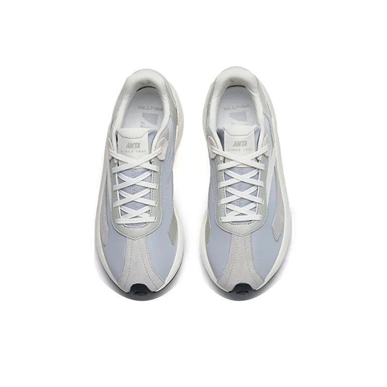 Anta Icing Cushioning Anti-Slip Wear-Resistant Breathability Low-Top Sports Casual Shoes Women's Gray White Black-3