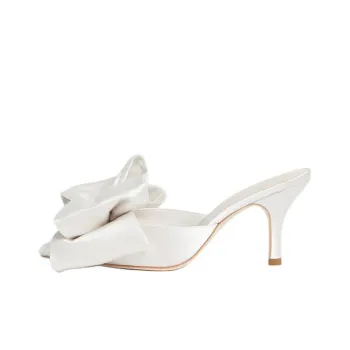 Loeffler Randall Closed Toe Slippers 7.6cm Women's White