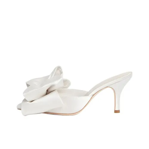 Loeffler Randall Closed Toe Slippers 7.6cm Women's White