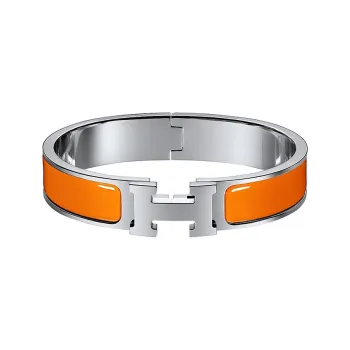 HERMES Bracelet Narrow Clic Clac H Enamel Gm Orange