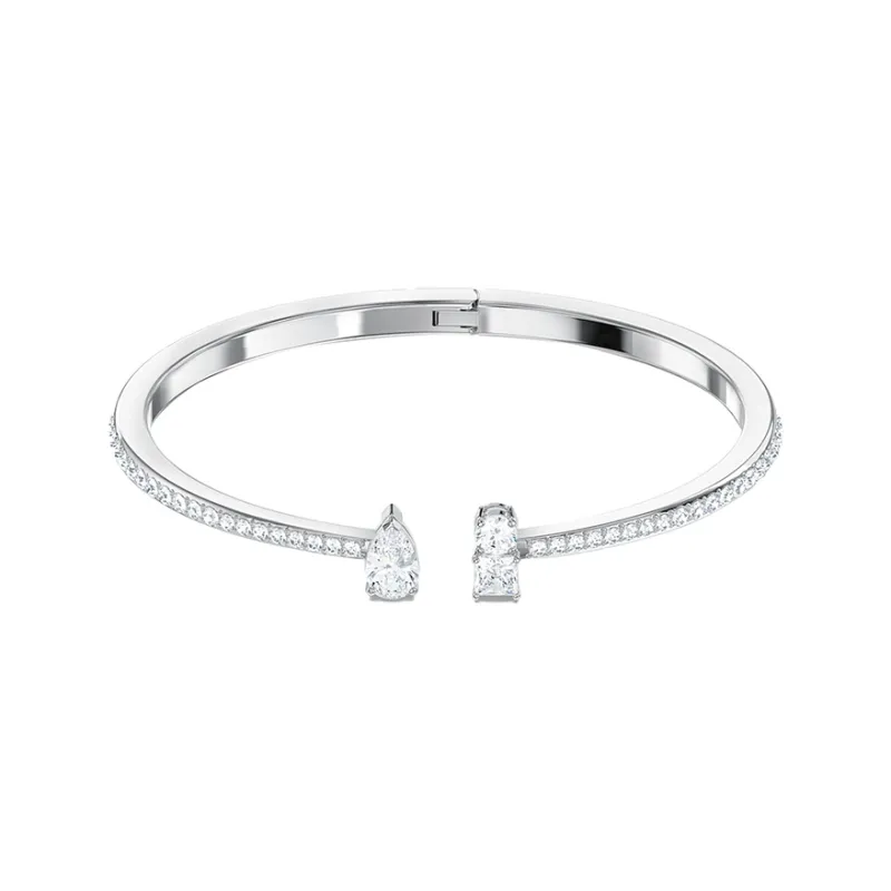 Swarovski Rhodium Plated Bangles Women's White-0