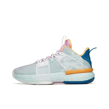 ANTA Impact 1 Basketball Shoes Men Mid Top Porcelain Green/Pink Purple