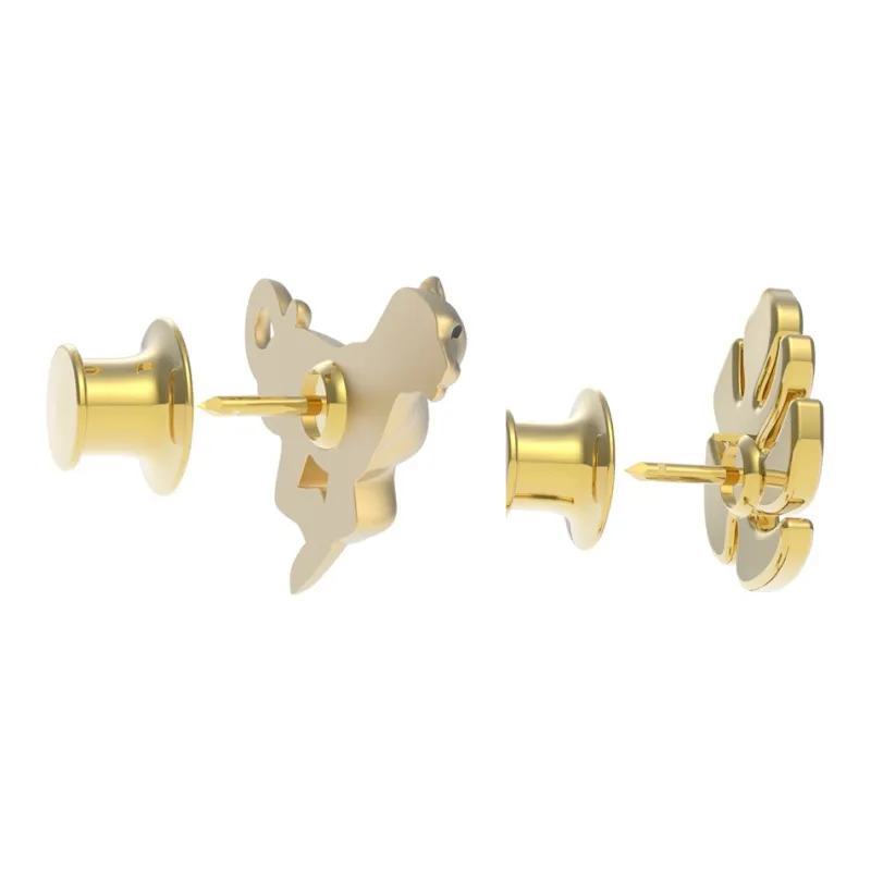 Meta[l]morphose BIG In Miniature Brooches Unisex Matte Gold-2