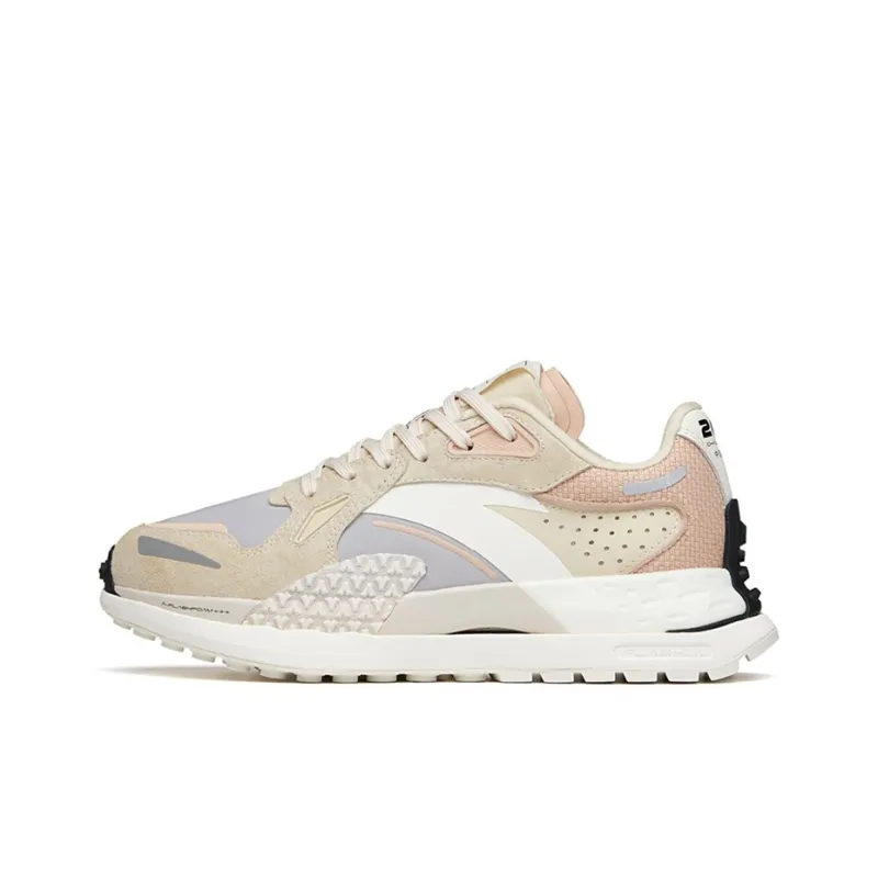 Anta Star C202 Anti Slip Wear Resistant Low Top Running Shoes Women's Beige Gray Yellow-0