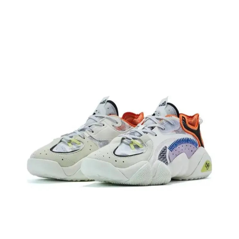 PEAK State Pole 6371 Casual Shoes Women's Low Top Ecru/Orange-2