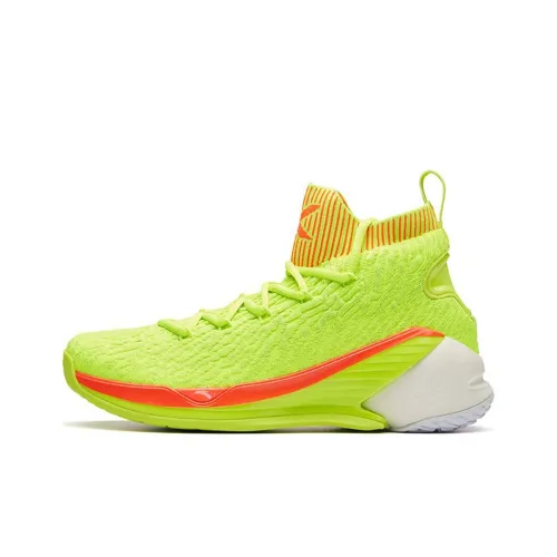 Anta KT Christmas KT4 Cushioning Anti Slip And Wear Resistant High Top Basketball Shoes Men's Red Green Mismatched