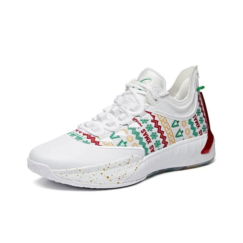 ANTA GH1 Basketball Shoes Men Low Top White/Green/Red-1
