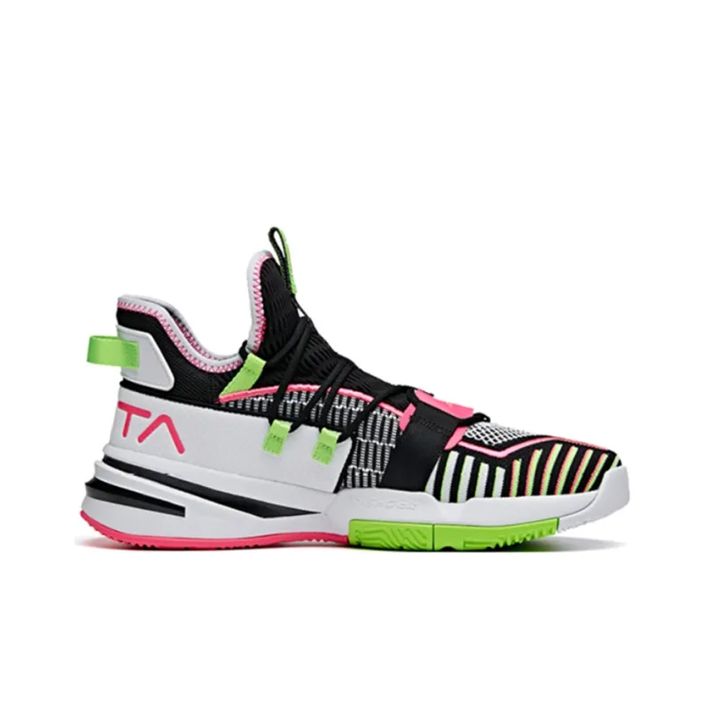 Anta Craze 1 Durable Breathable Low Top Basketball Shoes Men's Black Pink-1