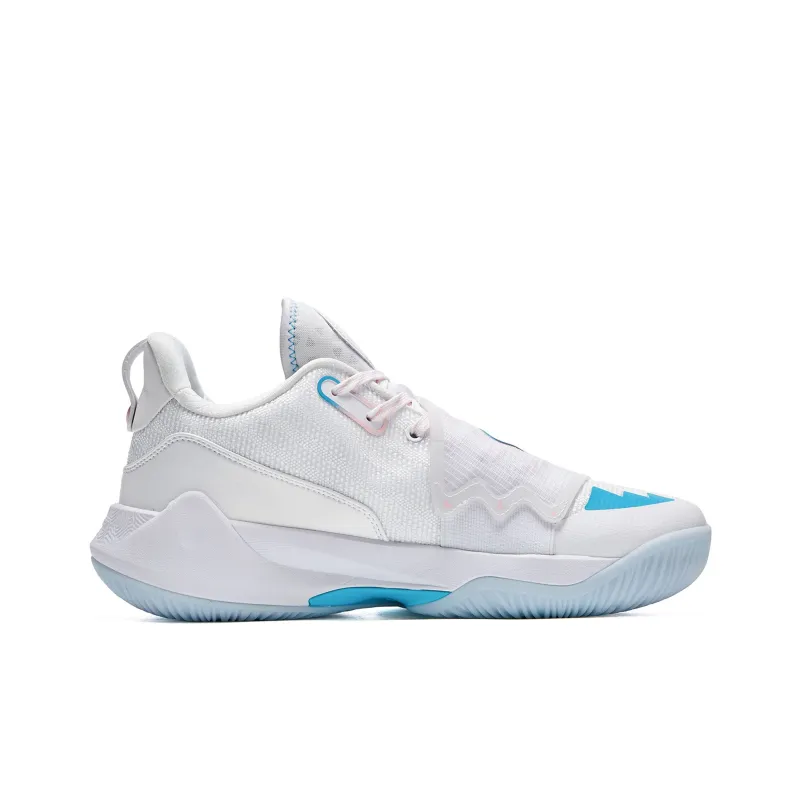 PEAK Magic Horse 1.0 Wear Resistant Slip Resistant Low Top Performance Basketball Shoes Men's White Blue-1