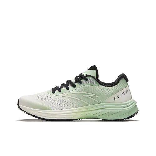 ANTA Road Run Running Shoes Men Low-Top Oxygen Green/Black/Ivory White