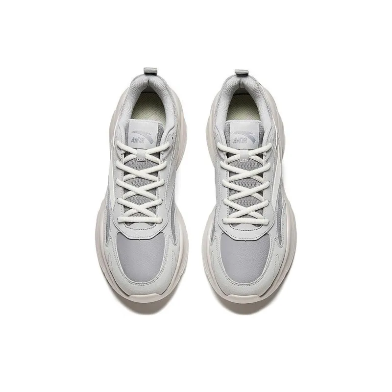 Anta Chaobai Gz Cushioning Anti Slip And Wear Resistant Low Top Casual Shoes Men's Beige Gray-2