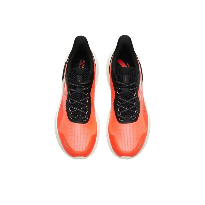 Anta DuCi4 Cushioning Wear-Resistant Low-Top Running Shoes Men's Orange White-3