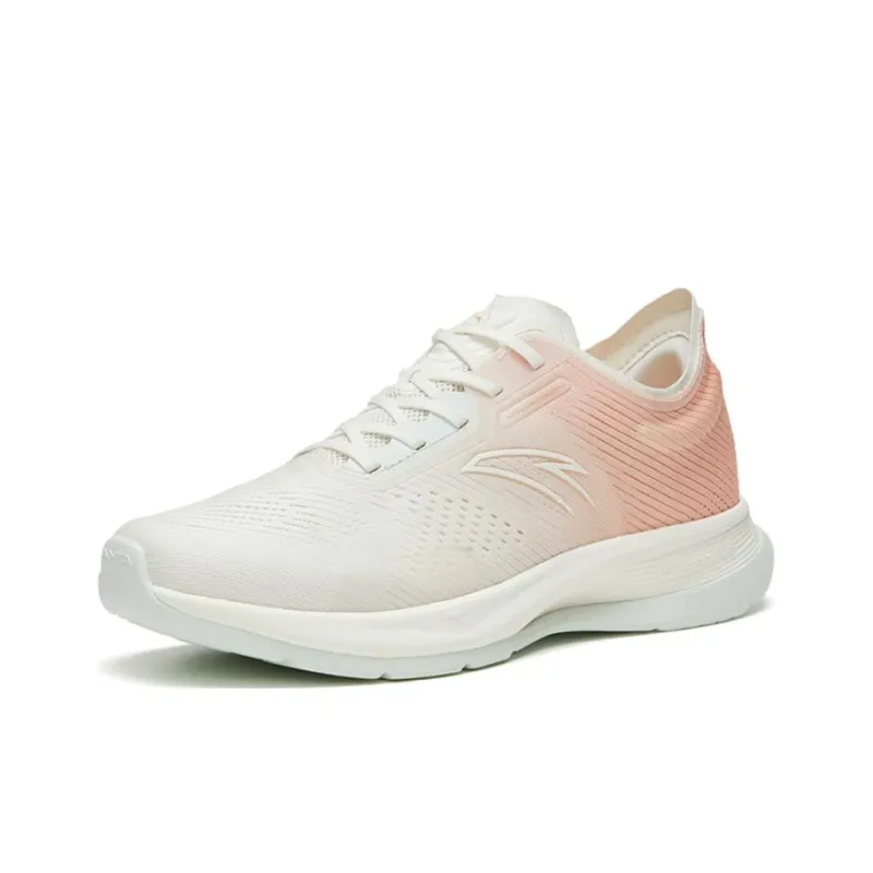 Anta Hydrogen Run V Anti Slip Wear Resistant Low Top Casual Running Shoes Women's White Pink-1