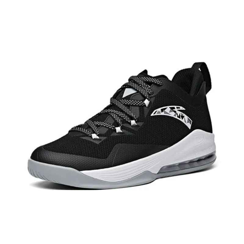 Anta Divine Shield Cushioning Anti Slip Wear Resistant Breathability Low Top Basketball Shoes Men's Black White-2