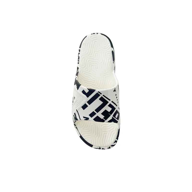 PEAK Statistic Sandals EVA Massage Slip Resistant Abrasion Resistant Odor Resistant Slide Slippers Men's Black White-5