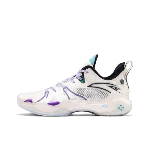 Courtman X ANTA Frenzy 4 Pro Basketball Shoes Men Low-Top White/Purple