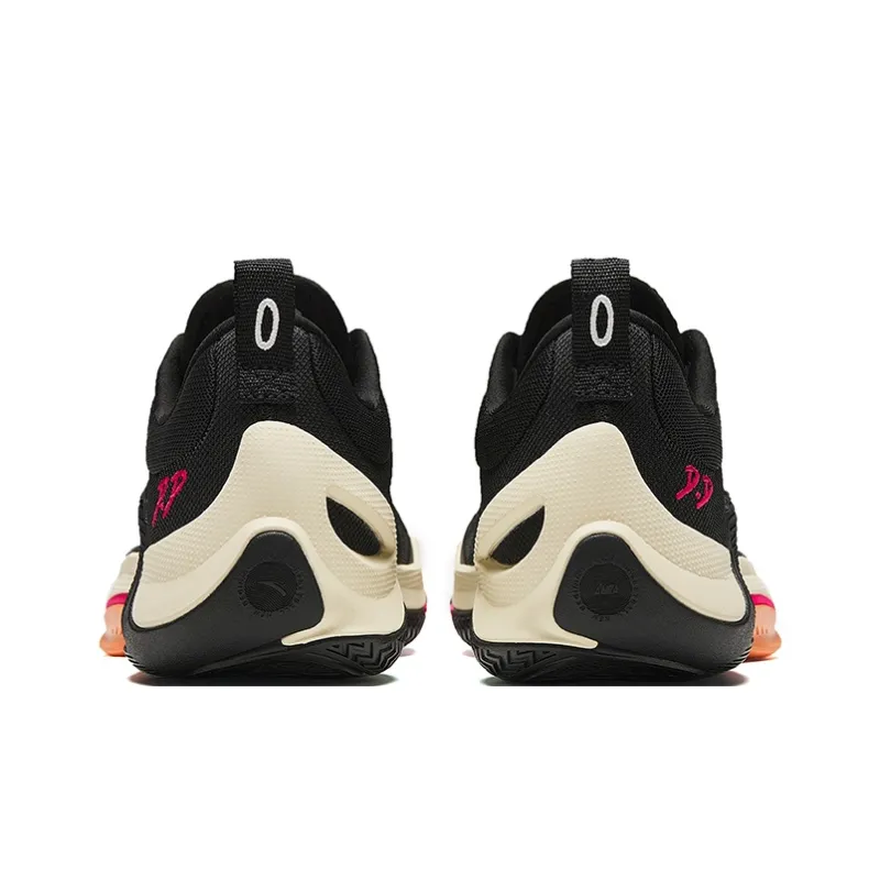 Anta Instantaneous 1 Garden Cushioned Slip-Resistant Low-Top Basketball Shoes Men's Black-3