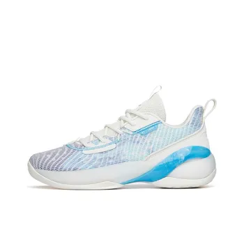 Anta Light Cavalry 7 Wear Resistant Slip Resistant Low Top Performance Basketball Shoes Men's White Blue